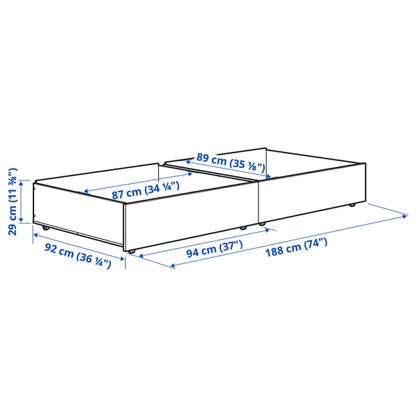 SMYGA Bed storage box, light grey, 94x93x29 cm
