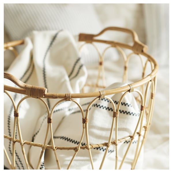 SNIDAD Basket, rattan, 54x39 cm