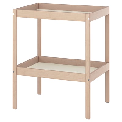SNIGLAR Changing table, birch/white, 72x53 cm