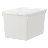 White SOCKERBIT storage box with snap lid, stacking design.
