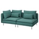 SÖDERHAMN 3-seat sofa, with open end/Kelinge grey-turquoise