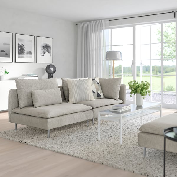 SÖDERHAMN 3-seat sofa, with open end/Viarp beige/brown