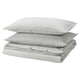 SOLFIBBLA Duvet cover and 2 pillowcases, grey white/stripe, 200x200/50x80 cm