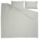 Ikea SOLFIBBLA bedding, striped green & white, cotton, rectangle, set includes duvet & pillows.