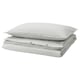SOLFIBBLA Duvet cover and pillowcase, grey white/stripe, 150x200/50x80 cm