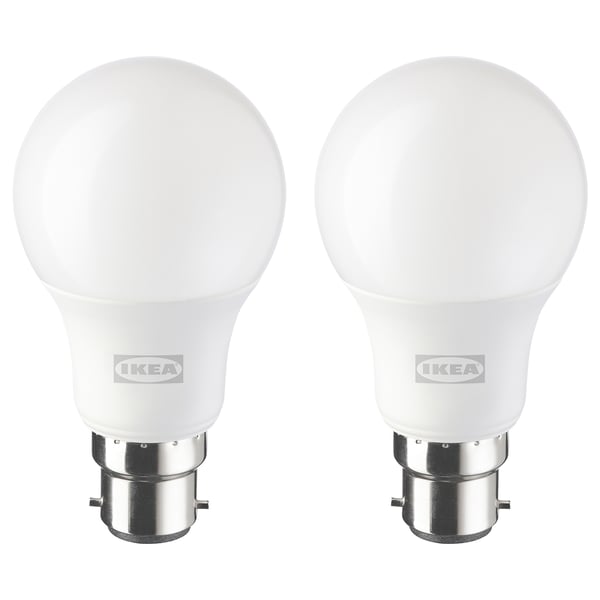 SOLHETTA LED bulb B22 806 lumen, dimmable/globe opal white