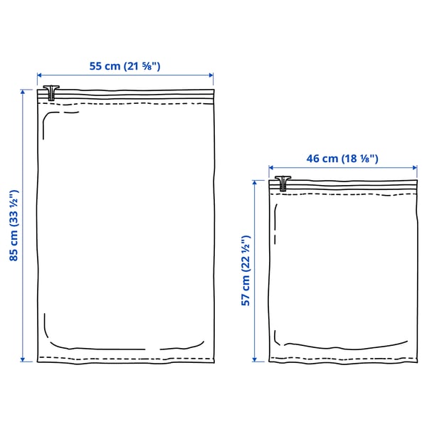 SPANTAD Vacuum-sealed bag roll-up, set of 2, light blue