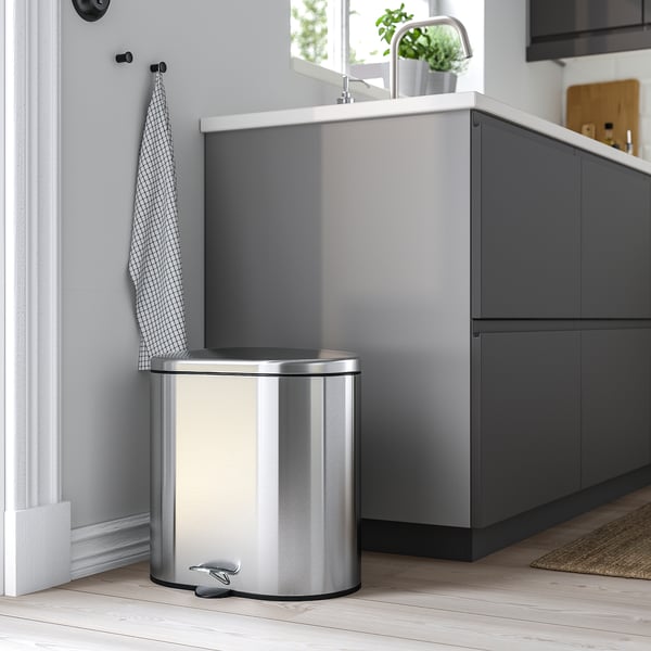 STABBEN Pedal bin, stainless steel, 20 l