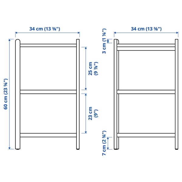 STEGESUND Corner shelf, light bamboo, 34x34x60 cm