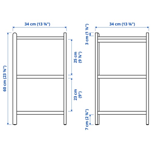 STEGESUND Corner shelf, light bamboo, 34x34x60 cm