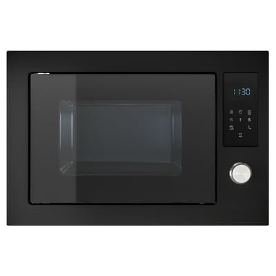 IKEA stenby black microwave oven, sleek design with digital controls.