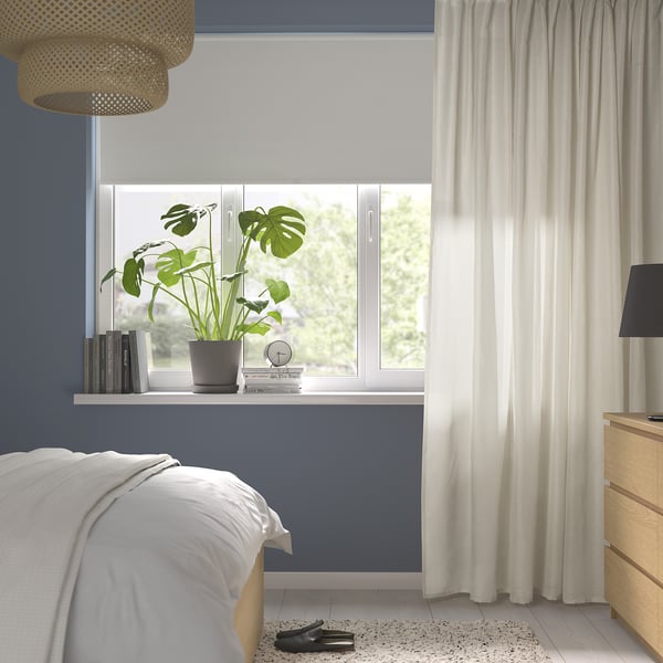 STENFRÖ Sheer curtain, 1 piece, beige/with heading tape, 300x250 cm