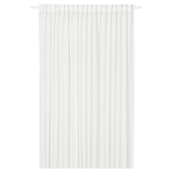 STENFRÖ Sheer curtain, 1 piece, white/with heading tape, 300x250 cm