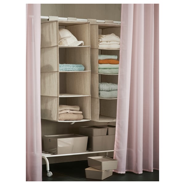 STENFRÖ Sheer curtains, 1 pair, pink/with heading tape, 145x250 cm