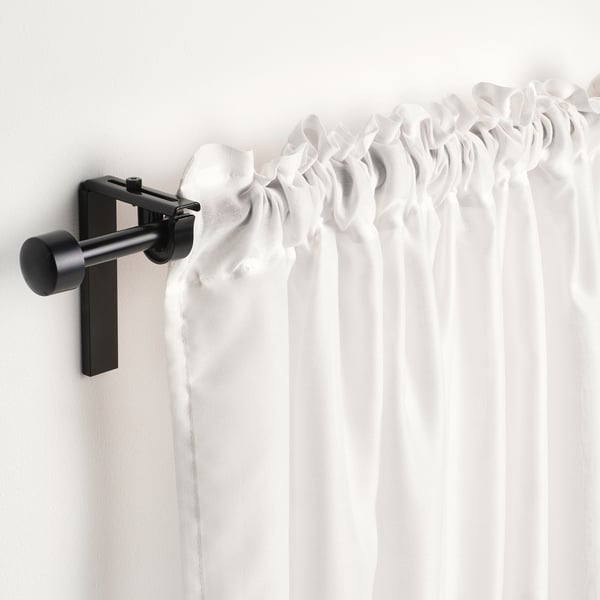 STENFRÖ Sheer curtains, 1 pair, white/with heading tape, 145x250 cm