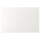 White STENSUND cabinet with grooved panels. Rectangular shape with framed fronts.