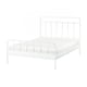 STJÄRNÖ Bed frame, white/Lönset, Queen