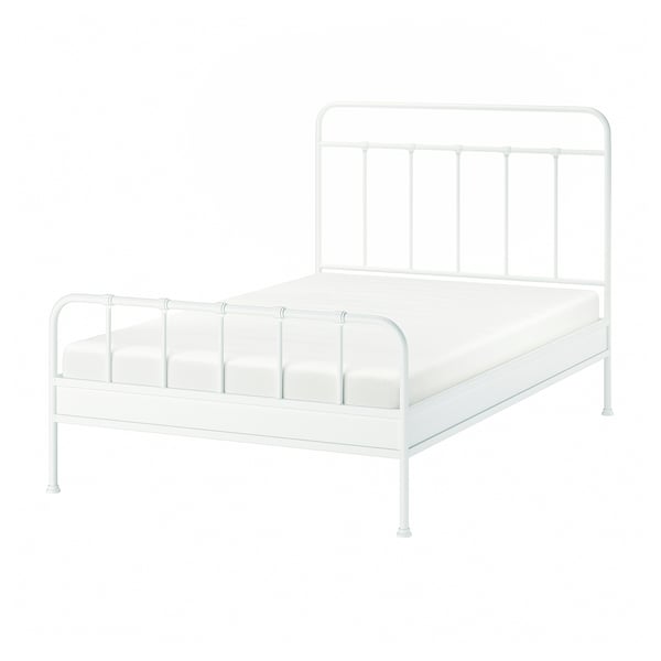 STJÄRNÖ Bed frame, white/Lönset, Double