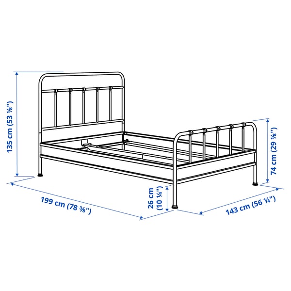 STJÄRNÖ Bed frame, white/Luröy, Double