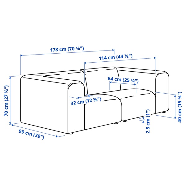 STOCKHOLM 2025 2-seat sofa, Djurmo grey/white