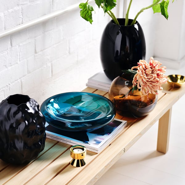 STOCKHOLM 2025 Bowl, dark blue-turquoise, 34 cm