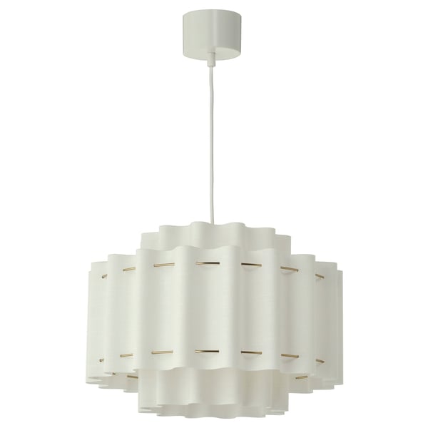 STOCKHOLM 2025 Pendant lamp, white textile/brass-plated, 50 cm
