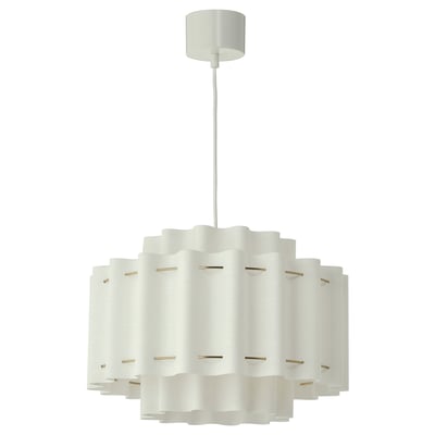 STOCKHOLM 2025 Pendant lamp, white textile/brass-plated, 50 cm