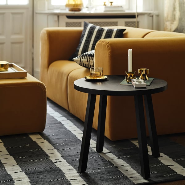 STOCKHOLM 2025 Side table, oak veneer dark brown, 55 cm