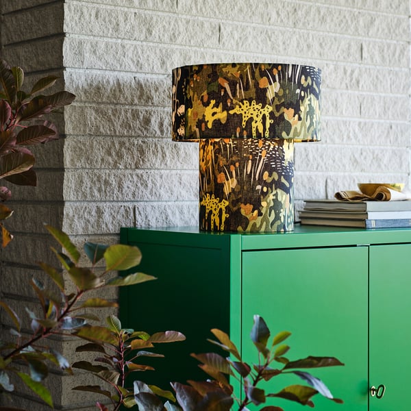 STOCKHOLM 2025 Table lamp, black multicolour/textile, 35 cm