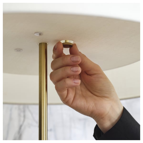 STOCKHOLM 2025 Table lamp, white textile/brass-plated, 65 cm