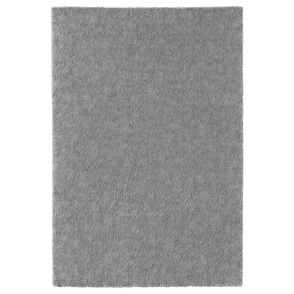 STOENSE Rug, low pile, medium grey, 133x195 cm