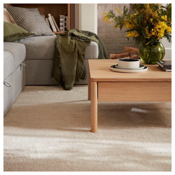 STOENSE Rug, low pile, off-white, 170x240 cm