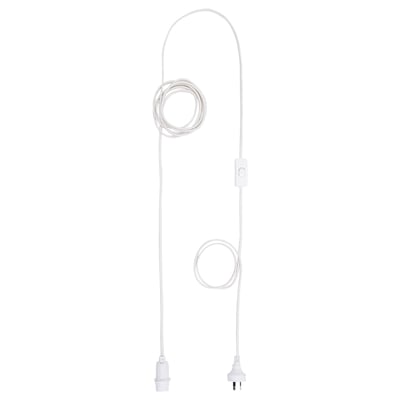 STRÅLA Cord set, white, 4 m