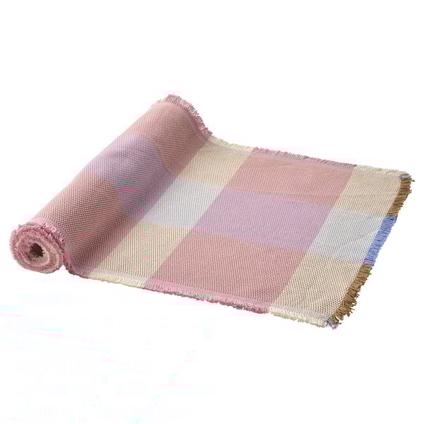 STRANDFLOKA Table-runner, patterned/multicolour, 35x130 cm