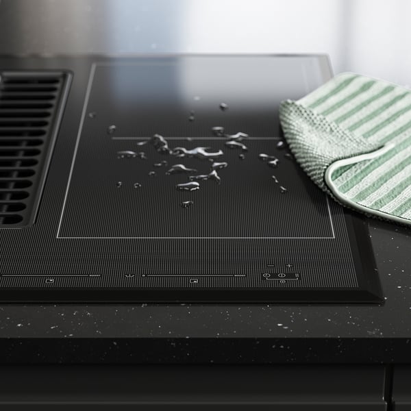 TÄCKNAN Ind hob/int extractor w recirc kit, IKEA 500/black