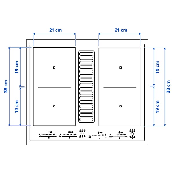 Illustration with measurements for the product: TÄCKNAN.