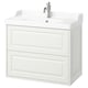 TÄNNFORSEN / RUTSJÖN Wash-stnd w drawers/wash-basin/tap, white, 82x49x74 cm