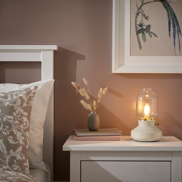 TÄRNABY Table lamp, dimmable beige, 25 cm