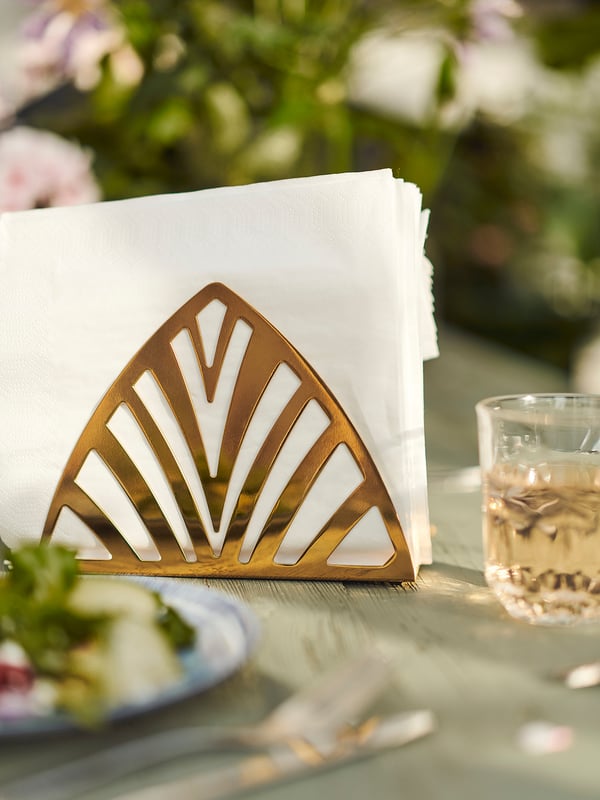 TILLSTÄLLNING Napkin holder, brass-colour