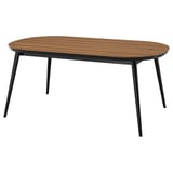 TJÄRKIL Table, black/walnut veneer, 180x100 cm