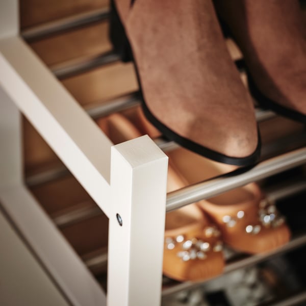 TJUSIG Shoe rack, white, 79x32x37 cm