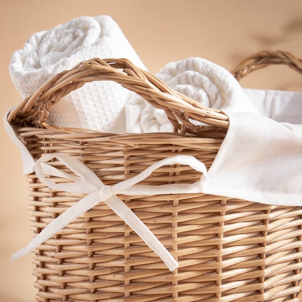 TOLKNING Laundry basket, handmade Willow, 40 l