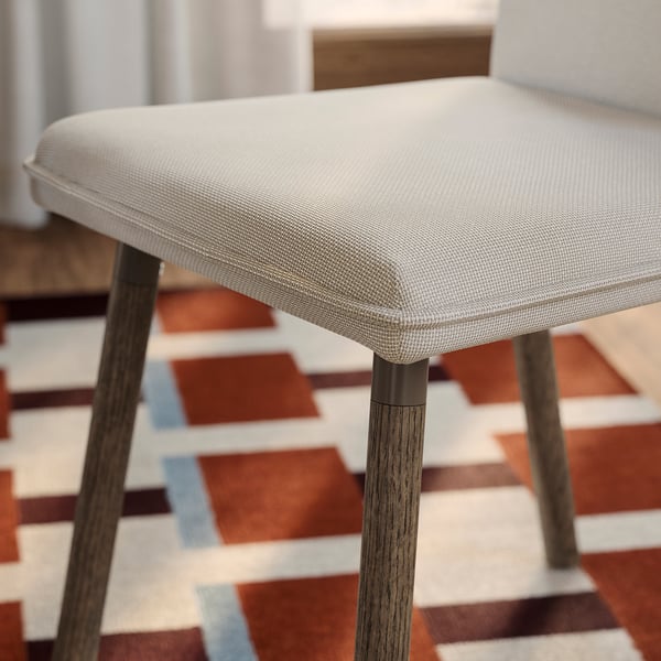 TONSTAD / TONSTAD Table and 4 chairs, brown oak veneer/Fridtuna light beige brown oak effect, 140/196x85 cm