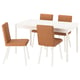 TONSTAD / TONSTAD Table and 4 chairs, off-white/Bomstad golden brown off-white, 140/196x85 cm