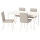 TONSTAD / TONSTAD Table and 4 chairs, off-white/Fridtuna light beige off-white, 150x80 cm
