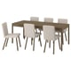 TONSTAD / TONSTAD Table and 6 chairs, brown oak veneer/Fridtuna light beige brown oak effect, 200x85 cm