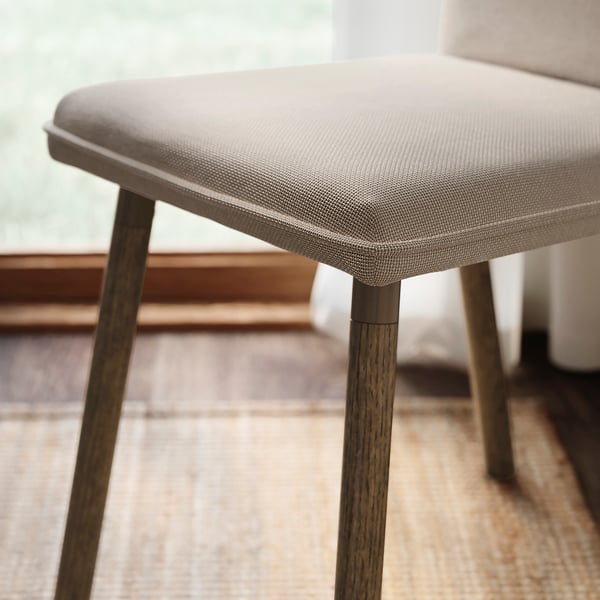 TONSTAD / TONSTAD Table and 6 chairs, brown oak veneer/Fridtuna light beige brown oak effect, 200x85 cm