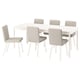 TONSTAD / TONSTAD Table and 6 chairs, off-white/Fridtuna light beige off-white, 200x85 cm