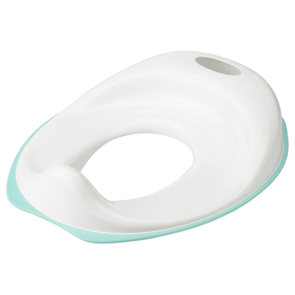 TOSSIG Toilet seat, white/turquoise