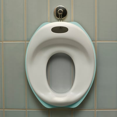TOSSIG Toilet seat, white/turquoise